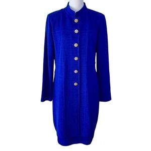 St. John Collection Royal Blue Santana Knit Skirt Set, Sz 10, EUC